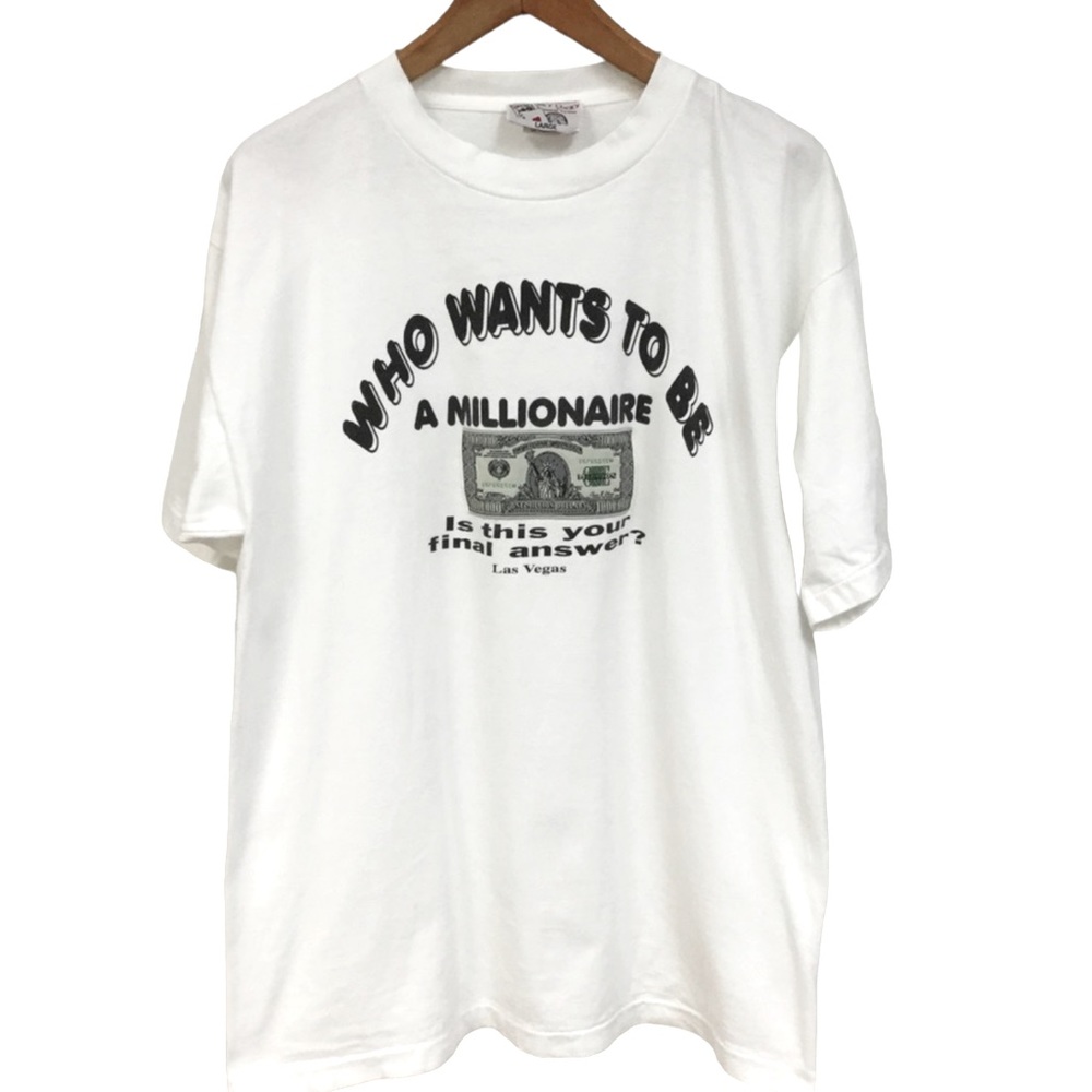 VINTAGE sz Large T Shirt Who Wants to Be a Millionaire Short Sleeve True Vintage